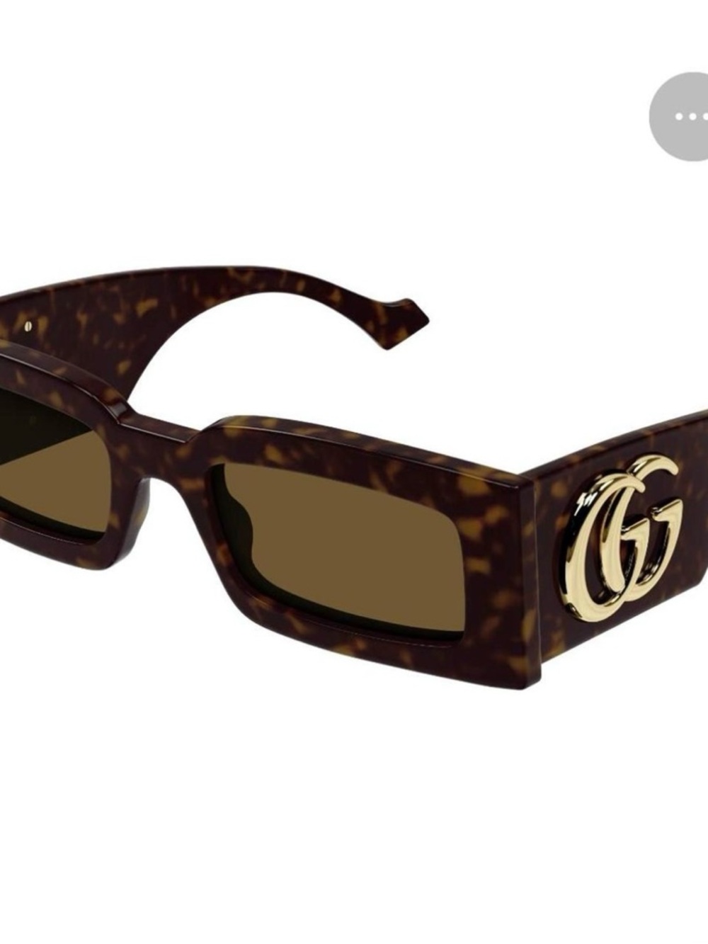 Gucci Brown Tortoiseshell Rectangle Sunglasses GG1425S 002